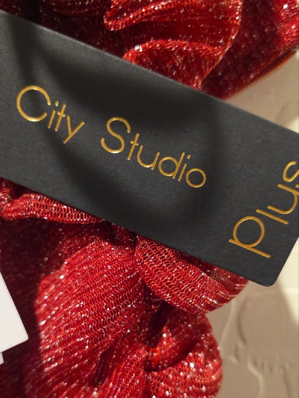 City Studio Glittered Red Ruched Cowl Mini Dress - Picture 3 of 14
